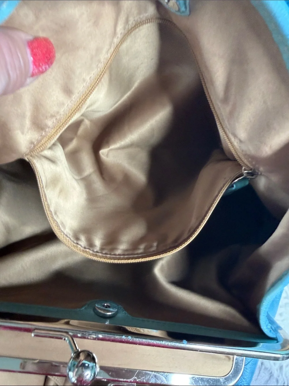 Coach Teal Blue Leather Satchel